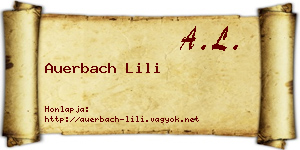 Auerbach Lili névjegykártya